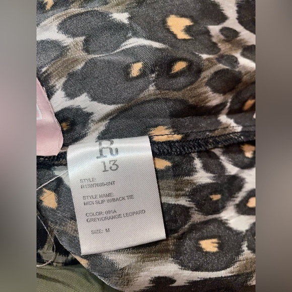 New! R13 90’s Midi Slip Leopard Dress Tie Back 🖤 XS and Medium - Picture 11 of 15